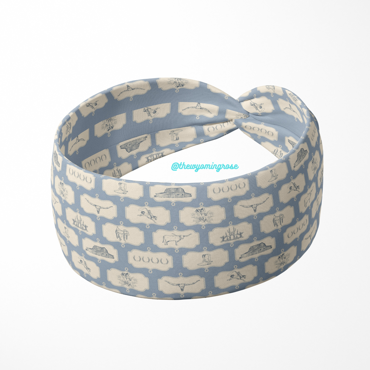 Vintage Blue Buckles Headband