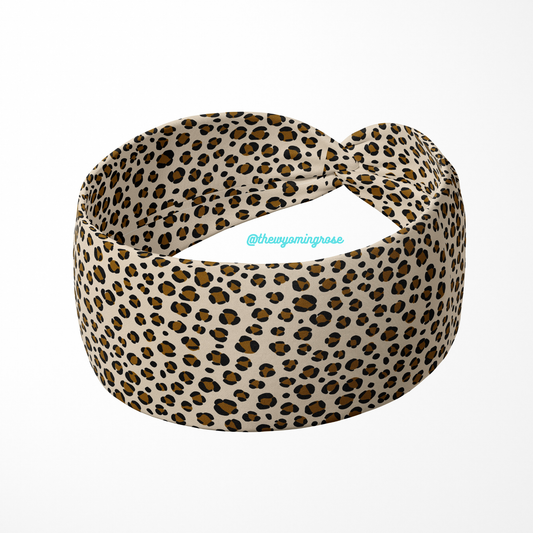 Tan Leopard Headband