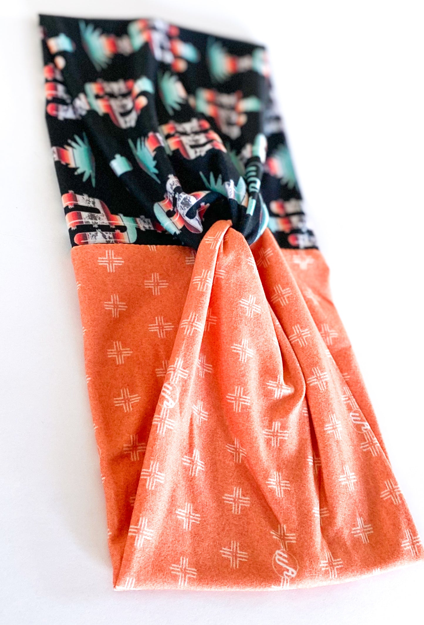 Serape Cactus/Mudcloth Orange Headband