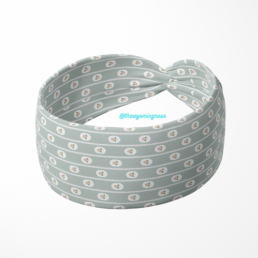 Oval Floral Toile Headband