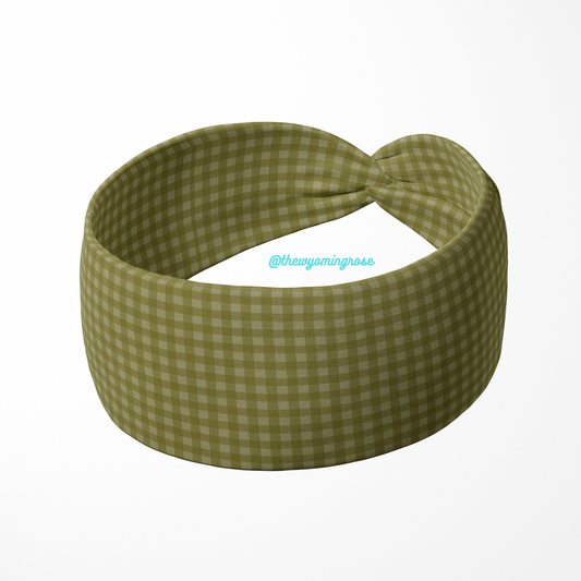 Plaid Olive Headband