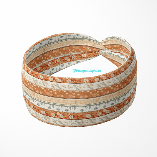 Floral Boho Stripes Headband