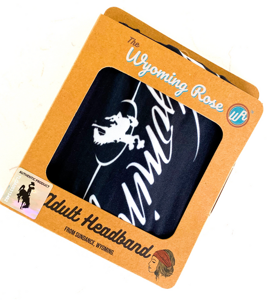 Wyoming Bucking Horse Black Headband