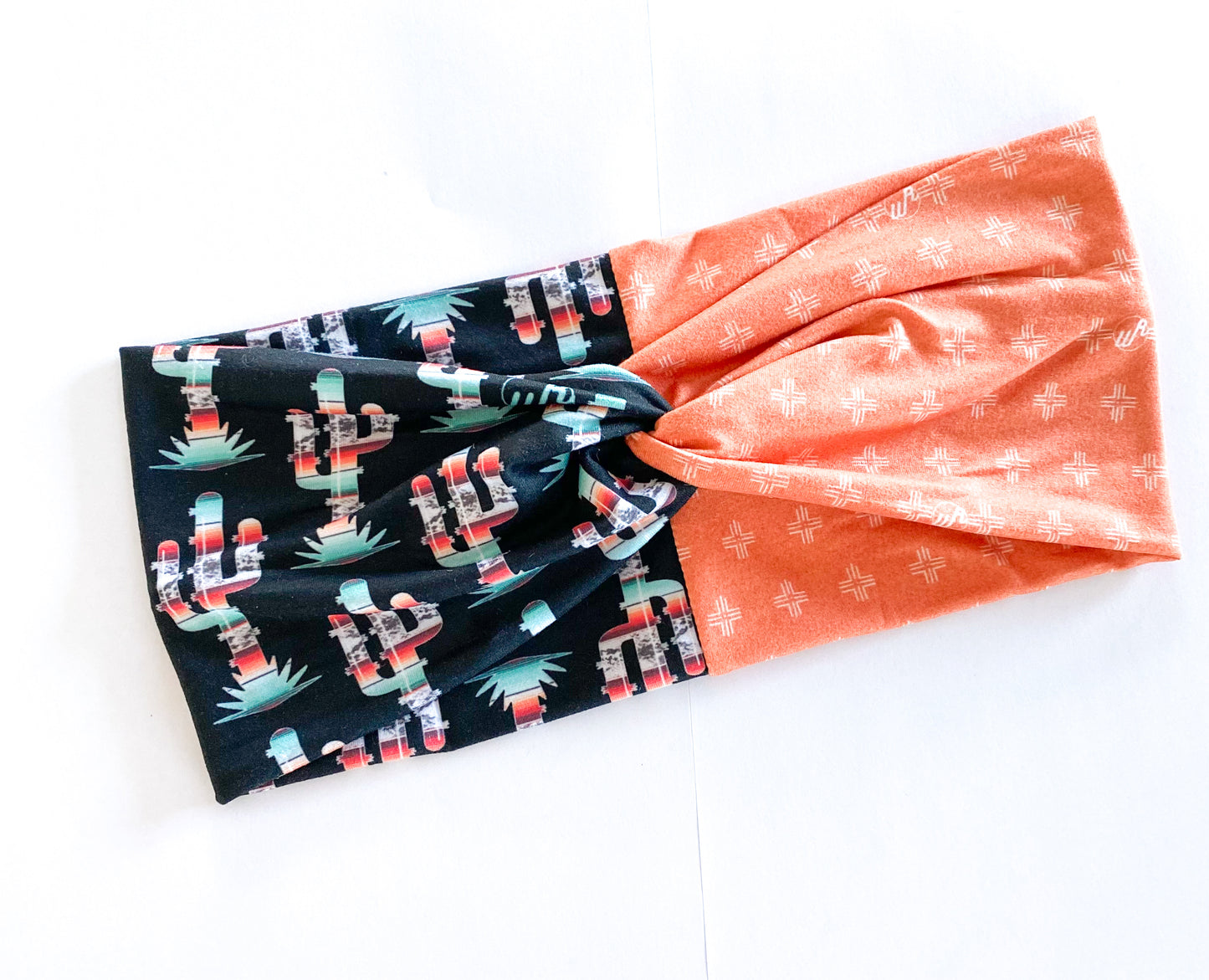 Serape Cactus/Mudcloth Orange Headband