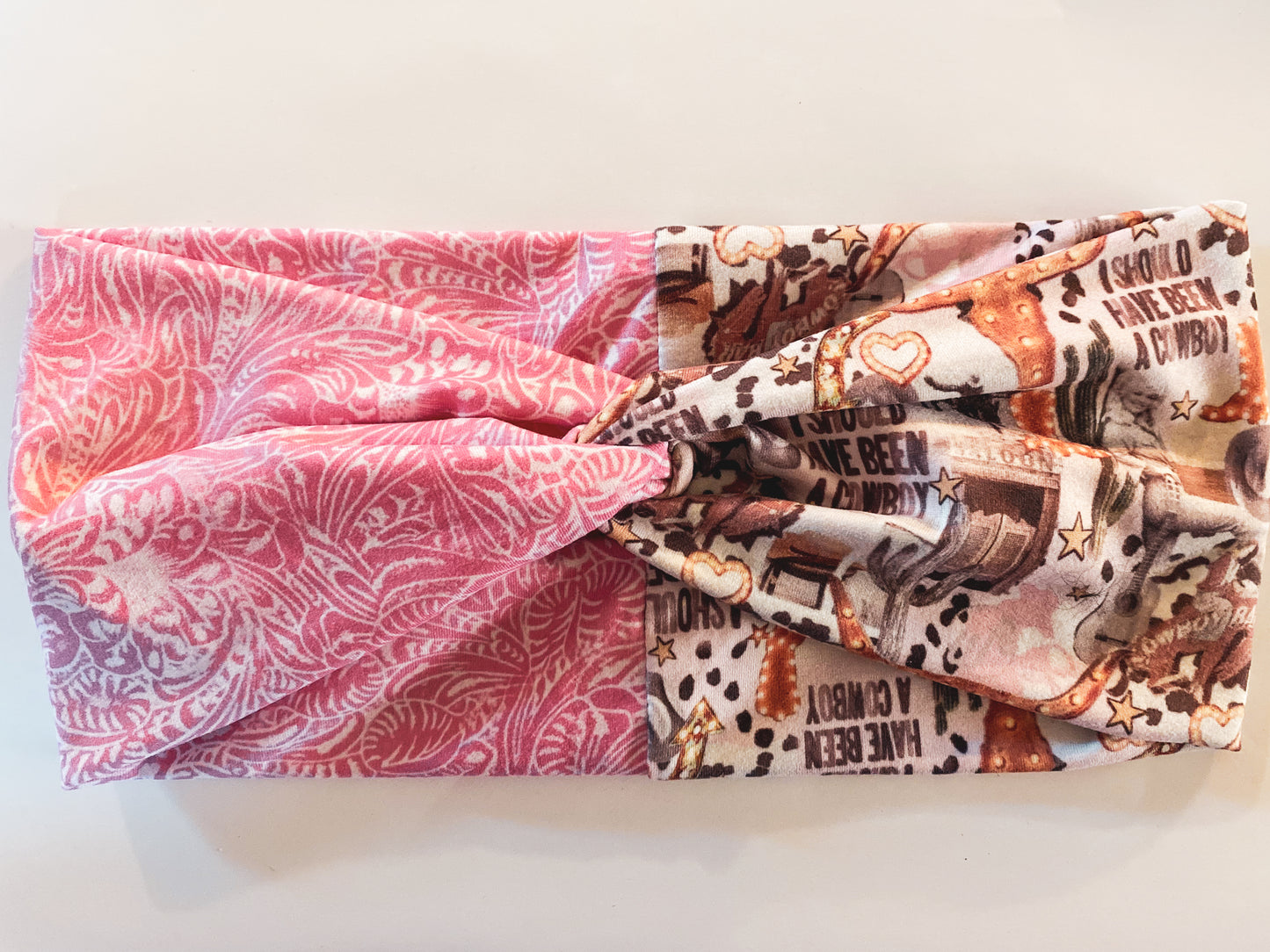 Pink Tooled Leather/I Should Have Been A Cowboy Headband