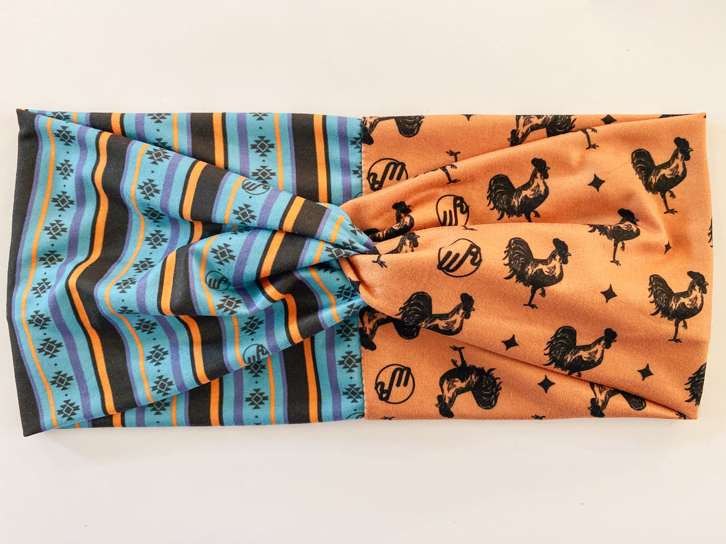 90's Western Stripe/Roosters Headband