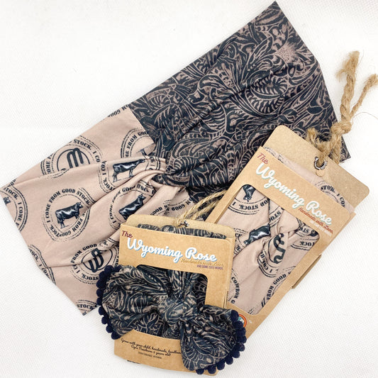 Tooled Black Leather/I Come From Good Stock Headband