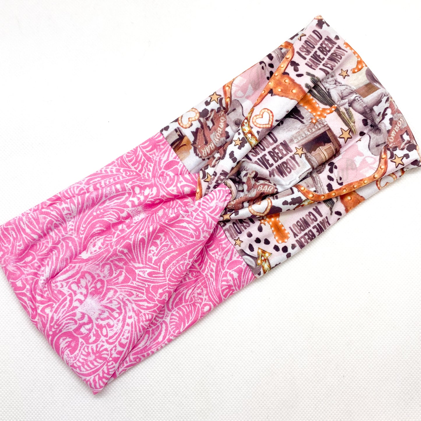 Pink Tooled Leather/I Should Have Been A Cowboy Headband