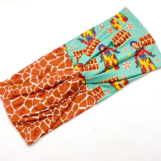 Giraffe/Vintage Howdy Cowboy Headband