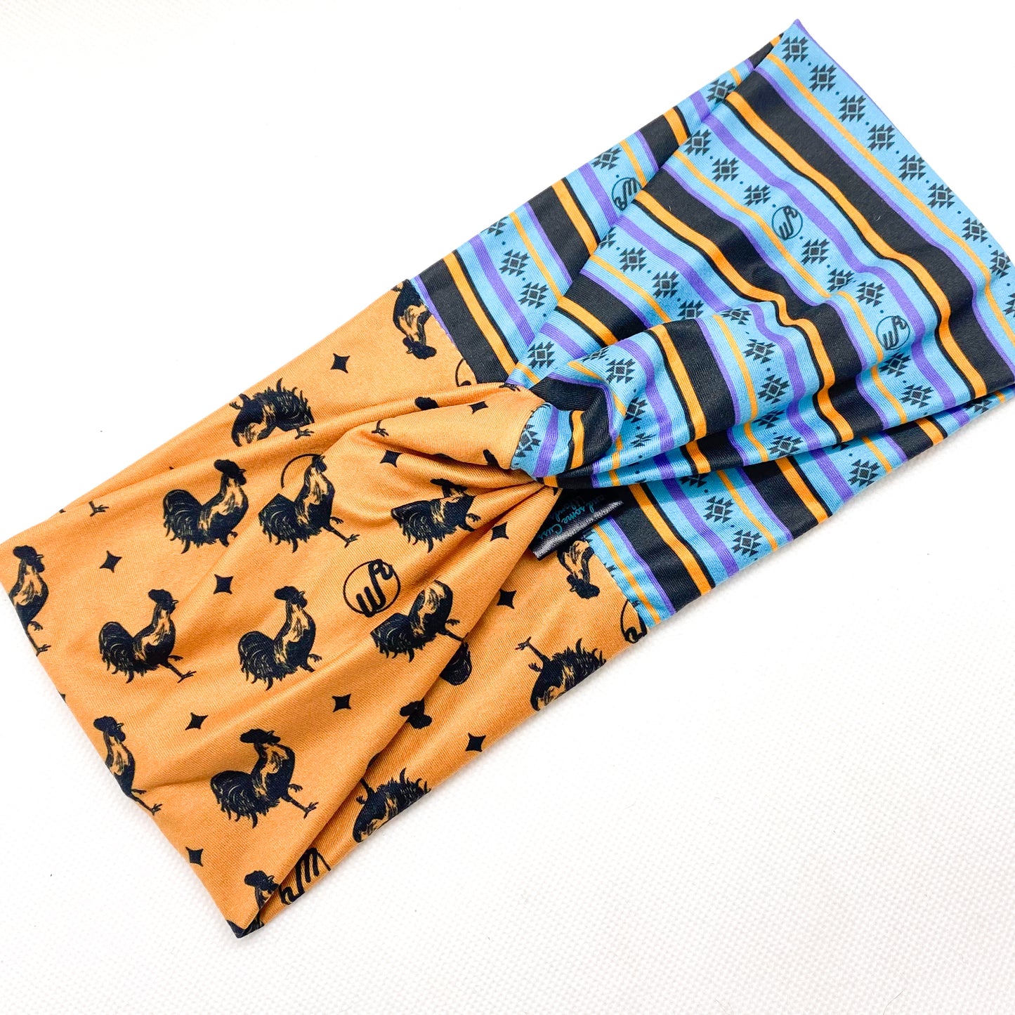 90's Western Stripe/Roosters Headband