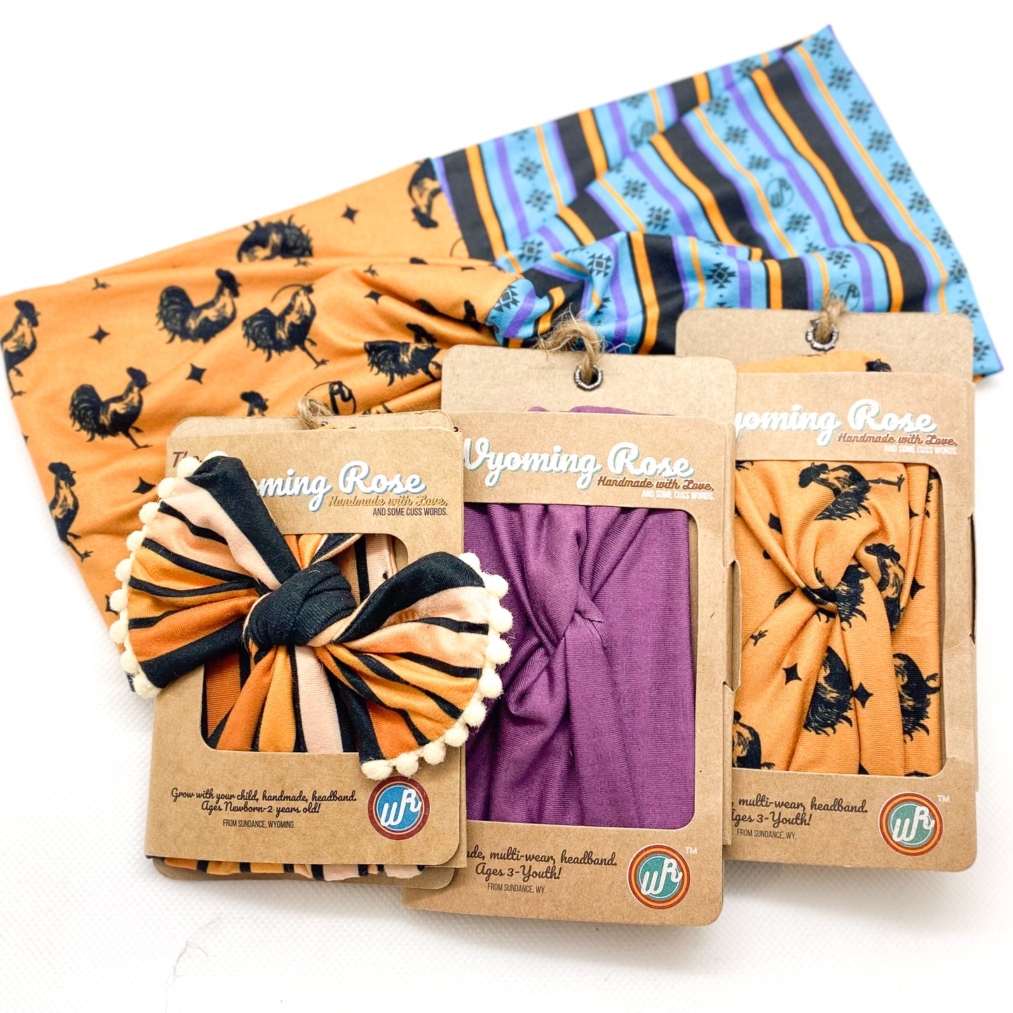 90's Western Stripe/Roosters Headband